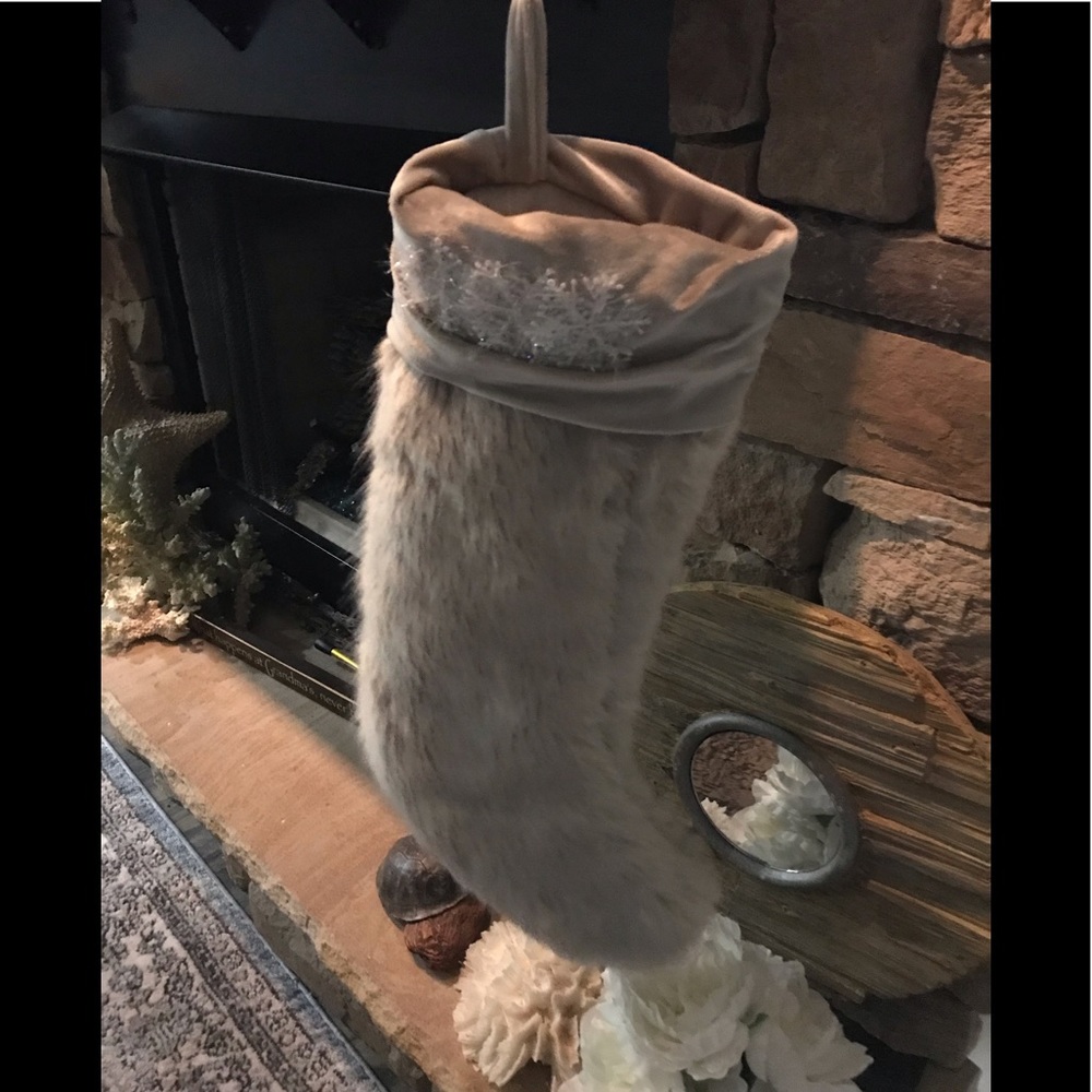 Christmas stocking Faux fur Designer  RH